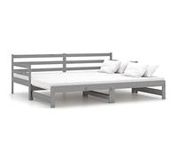 vidaXL Lit Coulissant sans Matelas Gris 2X(90x200) cm