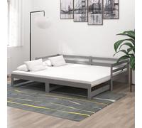 Vidaxl Lit Coulissant Sans Matelas Gris 2x(90x200) Cm Gris