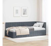 vidaXL Lit d'angle Moderne pour Chambre - Lit Urbain avec Soutien Ferme et Têtière en Velours