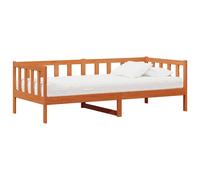 vidaXL Lit d'appoint avec matelas Brun ciré et blanc 90 x 200 cm