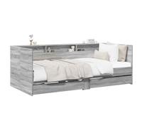 vidaXL Lit d'appoint avec tiroir Sonoma Gris Bois d'ingénierie, Cadre de lit Jour Compact, Design Moderne, Gain de Place, Meuble Polyvalent, Solution de Sommeil stylée