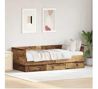 vidaXL Cadre de lit de jour 90 x 200 cm avec tiroirs Bois ancien, compact, moderne
