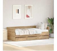 vidaXL Lit banquette Chêne artisanal Bois d'ingénierie 90 x 200 cm