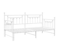 vidaXL Lit Daybed avec Matelas Trundle Blanc 107x203 cm Acier