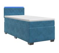 vidaXL Lit de box spring avec matelas et LED Bleu 100 x 200 cm Velours 3452118