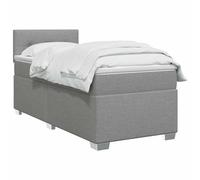 vidaXL Lit de box spring avec matelas et LED Gris clair Simple Tissu