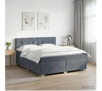 vidaXL Lit de box spring avec matelas et LED Gris foncé 140 x 200 cm 3452193