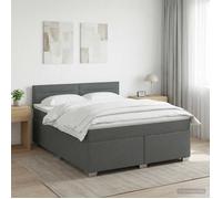 vidaXL Lit de box spring avec matelas et LED Gris foncé 160 x 200 cm 3451974