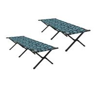 vidaXL Lit de Camping Pliant Motif de Feuille Tissu Oxford, Aventure en Plein air, lit de Camping Pliable, léger, résistant à l'eau pour se détendre au Jardin