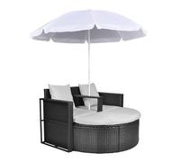 Canapé De 2 Places Rond Noir Avec Le Parasol