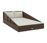 vidaXL Lit de jardin brun 110x200 cm Poly rotin