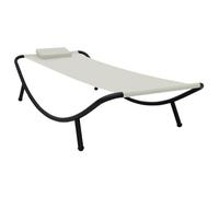 vidaXL Lit de jardin Crème 200x90 cm Acier
