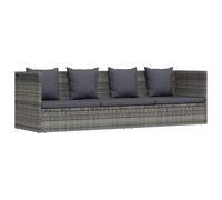 vidaXL Lit de jardin 200×60 cm Résine tressée Gris