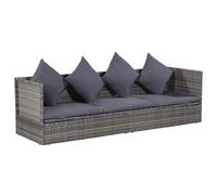 Vidaxl Lit De Jardin Gris 200x60 Cm Résine Tressée Gris