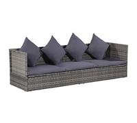 Vidaxl Lit De Jardin Gris 200x60 Cm Résine Tressée Gris