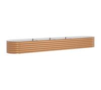 Vidaxl Lit De Jardin Surélevé Brun Avec Aspect Bois 400x80x44 Cm En Acier
