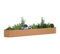 vidaXL Lit de Jardin Surélevé Brun avec Aspect Bois 400x80x44 cm en Acier