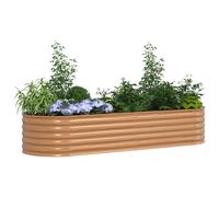 vidaXL Lit de Jardin Surélevé Marron avec Aspect Bois 240x80x44 cm Acier