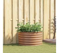 vidaXL Lit de jardin surélevé marron avec finition bois 80x80x44 cm en acier