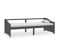 vidaXL Lit de jour 3 places gris foncé pin massif 90x200 cm