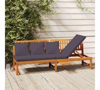 vidaXL Lit de jour Oxford Bois d'acacia massif 200x60x75 cm Coussin crème