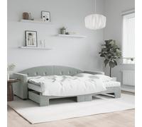 Vidaxl Lit De Jour Avec Gigogne Et Matelas Gris Clair 80x200cm Velours Multicolore