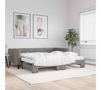 Vidaxl Lit De Jour Avec Gigogne Et Matelas Gris Foncé 100x200 Cm Tissu Multicolore