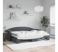 Vidaxl Lit De Jour Avec Gigogne Et Matelas Gris Foncé 80x200cm Velours Multicolore