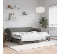 Vidaxl Lit De Jour Avec Gigogne Et Matelas Gris Foncé 90x200 Cm Tissu Multicolore