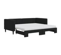 vidaXL Lit de Jour avec gigogne et Matelas Noir 90x190 cm Velours, canapé-lit, canapé-lit Confortable, lit de Jour gigogne, lit d'appoint