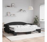 Vidaxl Lit De Jour Avec Gigogne Et Matelas Noir 90x200 Cm Tissu Multicolore