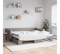 Vidaxl Lit De Jour Avec Gigogne Et Matelas Taupe 90x200 Cm Tissu Multicolore