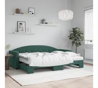 Vidaxl Lit De Jour Avec Gigogne Et Matelas Vert Foncé 80x200cm Velours Multicolore