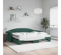 Vidaxl Lit De Jour Avec Gigogne Et Matelas Vert Foncé 90x200cm Velours Multicolore