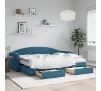 Lit gigogne 222 x 90 x 75 cm en velours de couleur