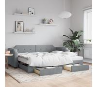 Lit de jour gris foncé 90x200 cm tissu canapé-lit vidaXL