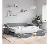 Lit de jour gris foncé 90x200 cm tissu canapé-lit vidaXL