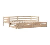 vidaXL Lit de Jour avec gigogne et tiroirs sans Matelas 80x200 cm