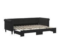 vidaXL Lit de jour avec gigogne Canapé-lit moderne velours noir 80x200 cm