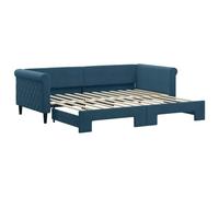 vidaXL Lit de Jour avec gigogne sans Matelas Bleu 90x200 cm
