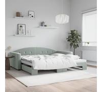 Vidaxl Lit De Jour Avec Gigogne Sans Matelas Gris Clair 100x200 Cm Gris