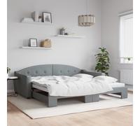 Vidaxl Lit De Jour Avec Gigogne Sans Matelas Gris Clair 100x200 Cm Gris