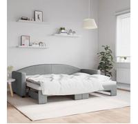 vidaXL Lit de jour avec lit gigogne 80x200 cm tissu gris clair 3197183