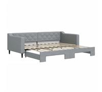 vidaXL Lit de jour avec lit gigogne Tissu Gris clair 90x200 cm Canapé-lit