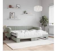vidaXL Lit de jour avec gigogne sans matelas gris clair 90x200 cm 3197063