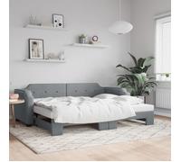 vidaXL Lit de jour avec gigogne sans matelas gris clair 90x200 cm 3197634