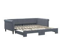 vidaXL Lit de Jour avec gigogne sans Matelas Gris foncé 100x200 cm