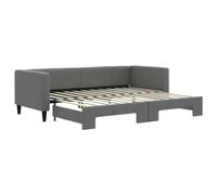 vidaXL Lit de Jour avec gigogne sans Matelas Gris foncé 80x200 cm