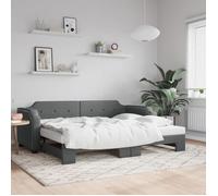 vidaXL Lit de jour avec gigogne sans matelas gris foncé 80x200 cm 3197630