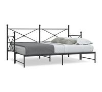Vidaxl Lit De Jour Avec Gigogne Sans Matelas Noir 75x190 Cm Noir